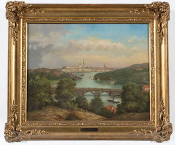 Gustaf Wilhelm Palm, Unknown artist, View of Stockholm from the east, circa 1860.