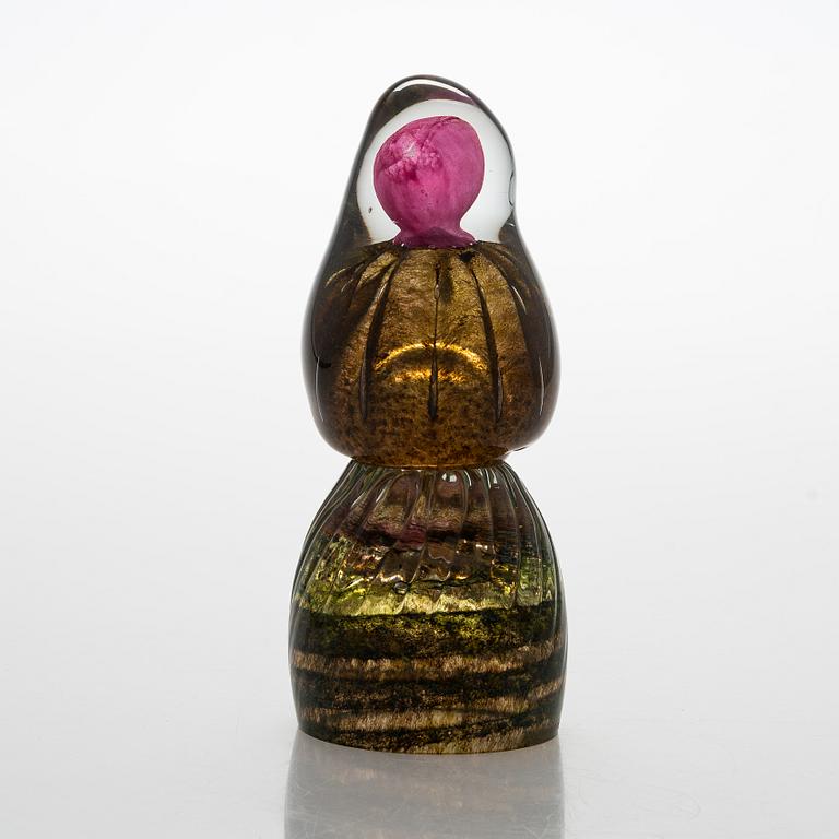 A glass sculpture by Tiina Nordström, signed Tiina Nordström Iittala 1992.