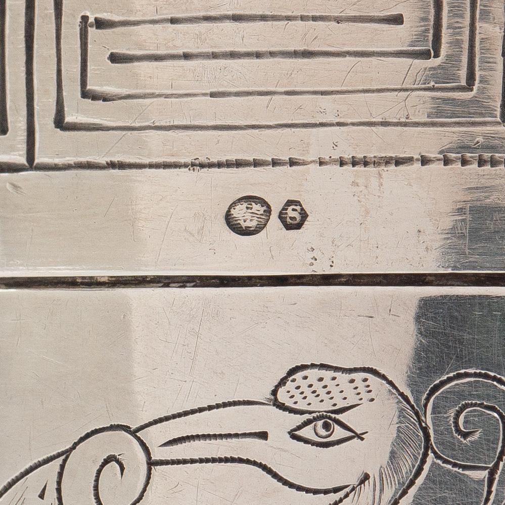 Skrin, silver, Japan, 1900-talets första del.