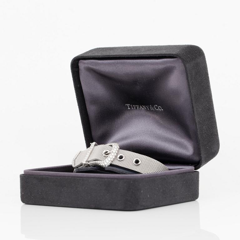 A Tiffany & Co brilliant-cut diamond bracelet in the shape of a belt. Total carat weight circa 3.00 cts.