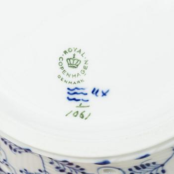 Royal Copenhagen, A "Musselmalet full lace" (blue fluted full lace) porcelain chestnut bowl, model 1061, 1969-73.