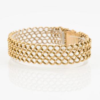 Armband, 18K guld, treradigt.