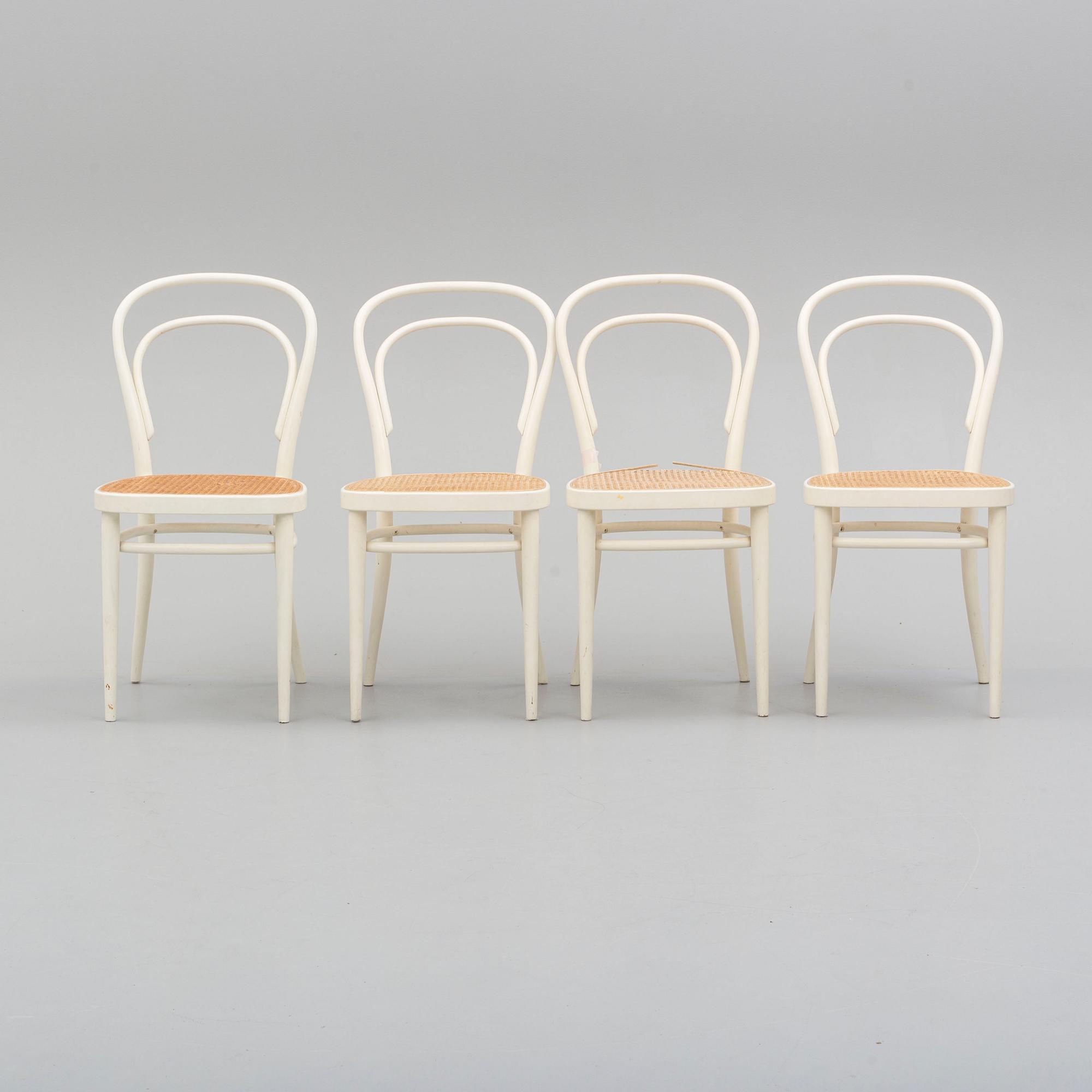 a set of four Thonet chairs, 20th century.
