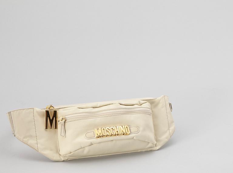 A beige bumbag by Moschino.