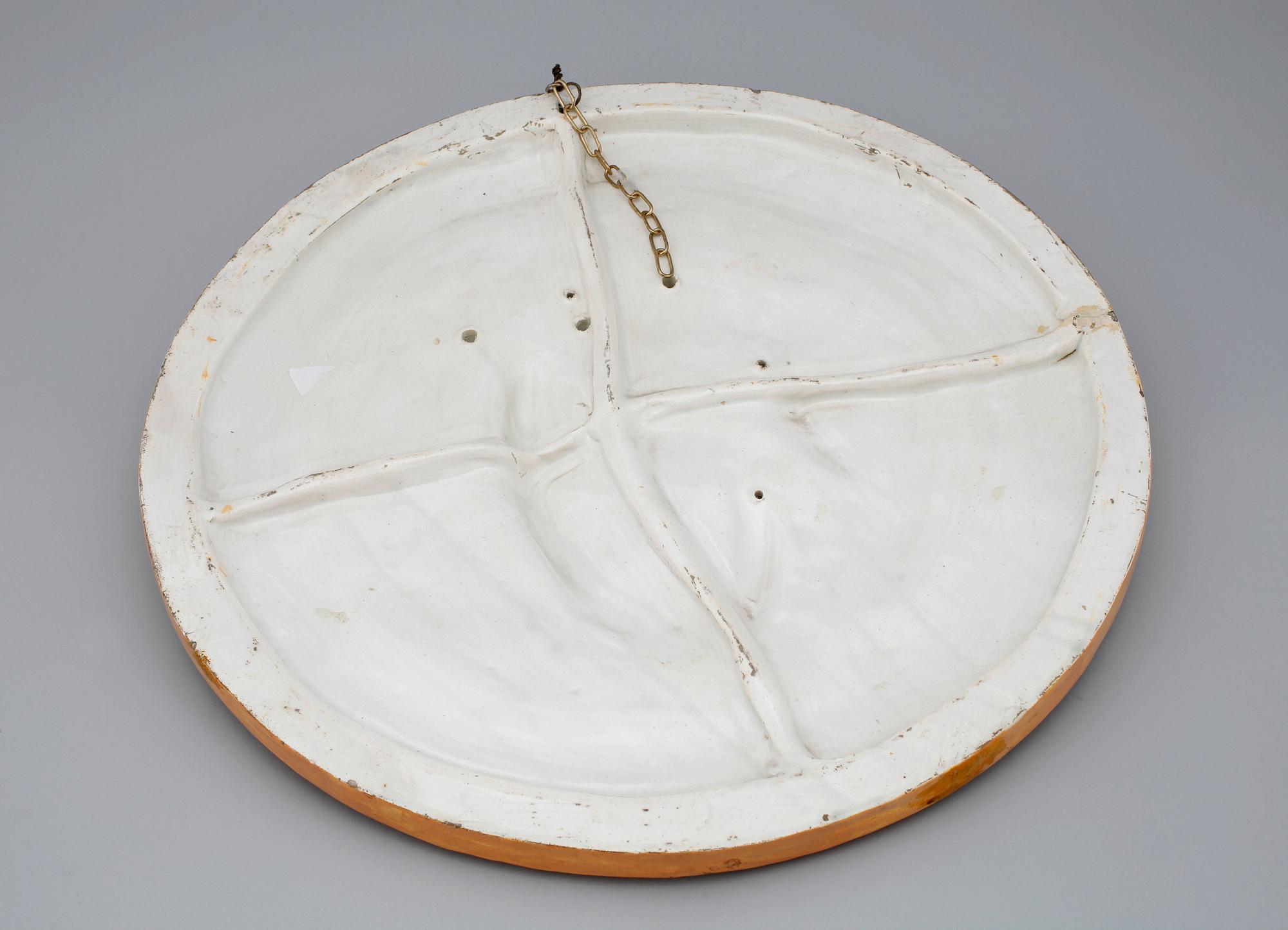 PLAKETT, majolika "De la Robbia", Italien, 1900-tal.