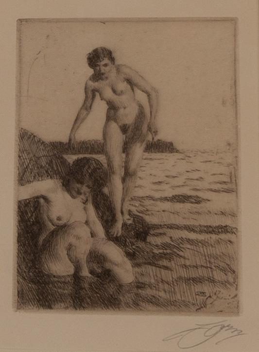 Anders Zorn, etching, 1917, signed in pencil.