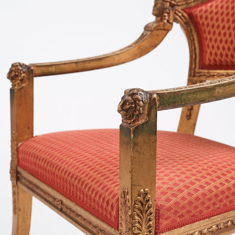 A pair of Swedish chairs in N C Salton's manner,  19th century.