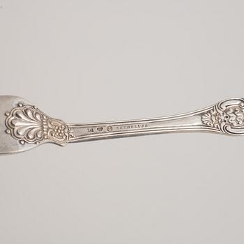 Silver Cutlery, including mark of Fredrik & Wilhelm Zethelius, Stockholm 1841 (20 pieces).