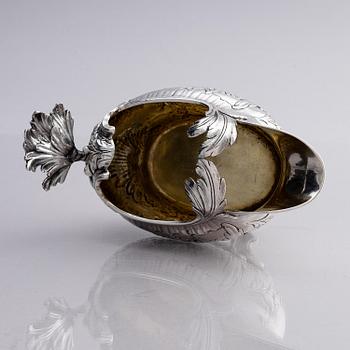 A Swedish Rococo 18th century parcel-gilt silver cream-jug, mark of Johan Abbelin, Gothenburg 1774.