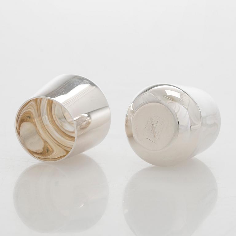 A set of six silver beakers, Auran Kultaseppä, Turku 1977 - 1990.