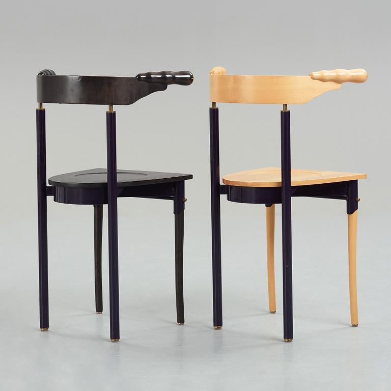 Borek Sipek, BOREK SIPEK, two "Jansky" chairs for Driade, Italy post 1986.