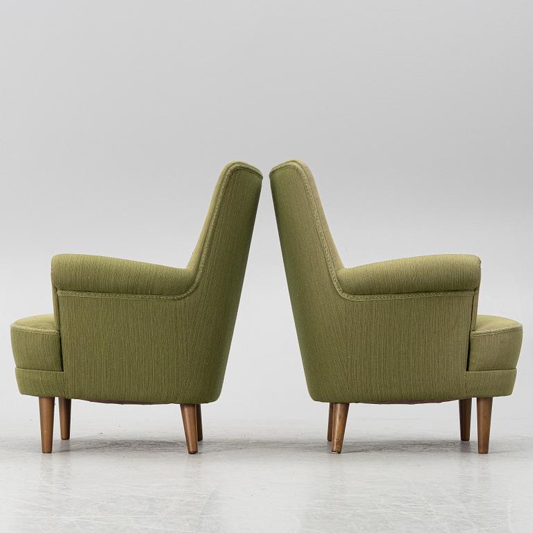 Carl Malmsten, a pair of 'Hemmakväll' armchairs, O.H.Sjögren, Sweden, 1980's.