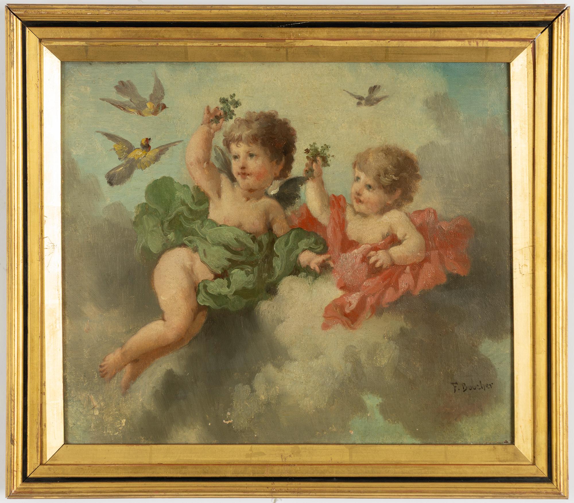 Francois Boucher, in the manner of.  Putti, a pair.