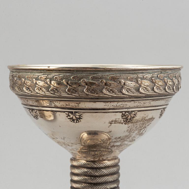 A parcel-gilt cup, maker's mark CG Hallberg, Stockholm, 1906.