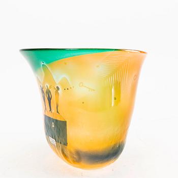 Bertil Vallien, a signed Kosta Boda glass bowl.