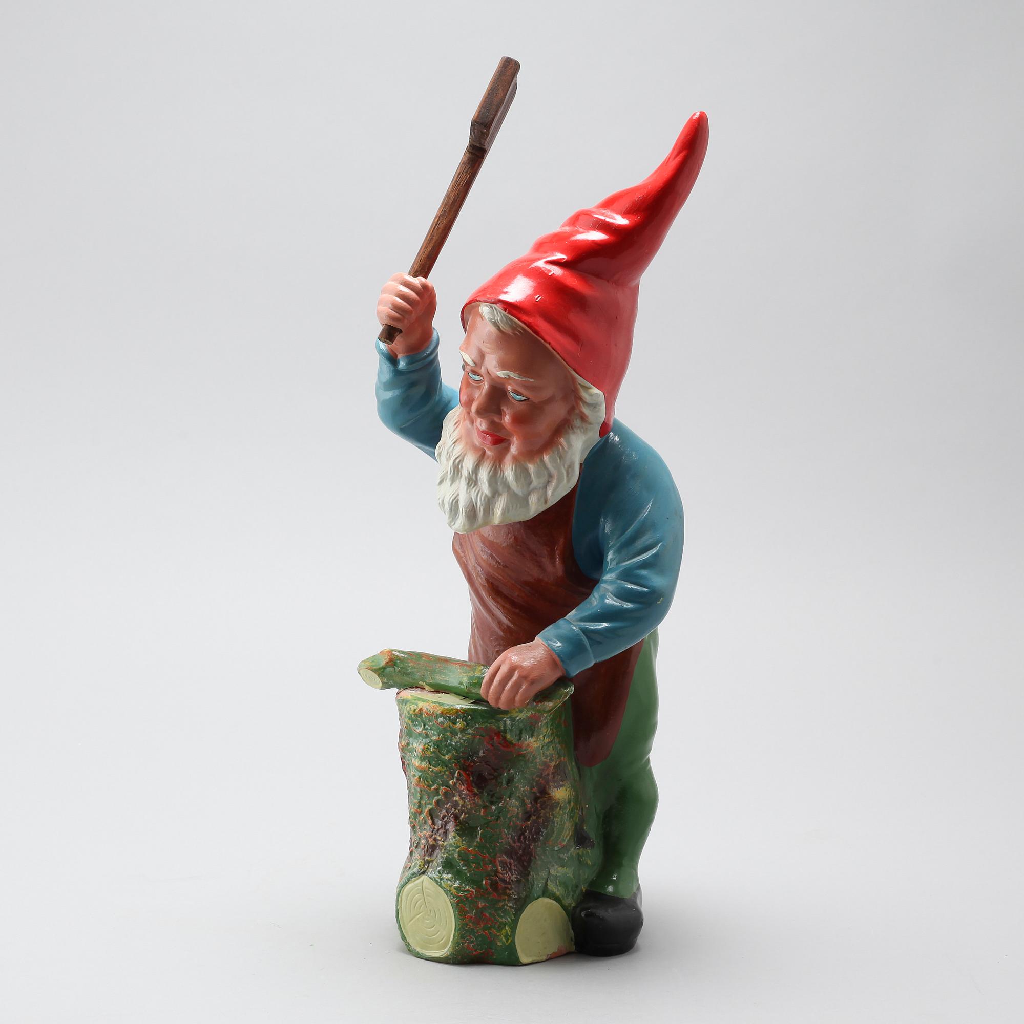 A ceramic gnome, first half of/mid 20th century.