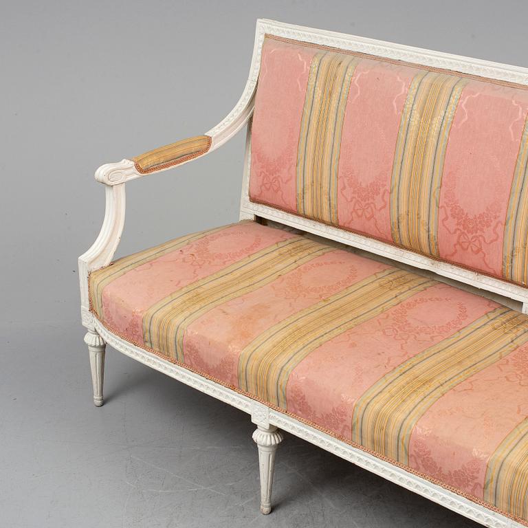 A Gustavian sofa by Johan Hammström (master in Stockholm 1794-1812).