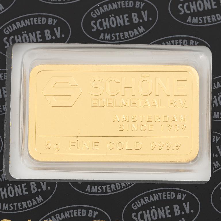 Gold bar, “Regalskeppet Vasa”, Schöne edelmetaal.