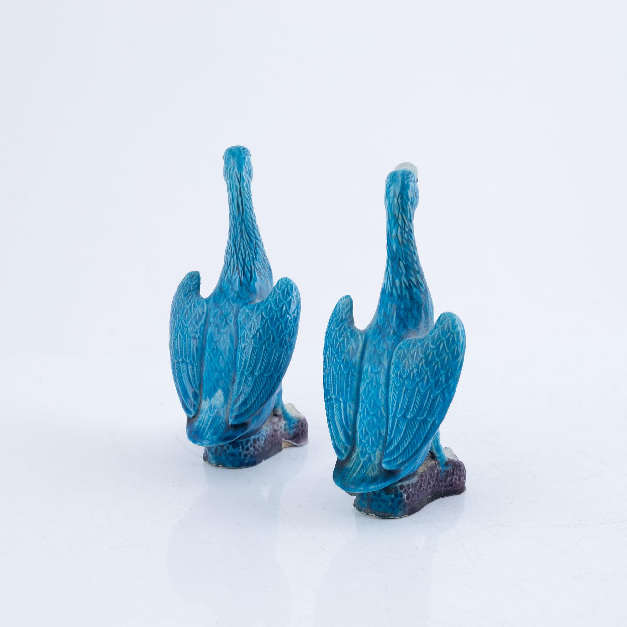 Figuriner, fyra stycken, glaserat porslin, Kina, sen Qing / omkring 1900.