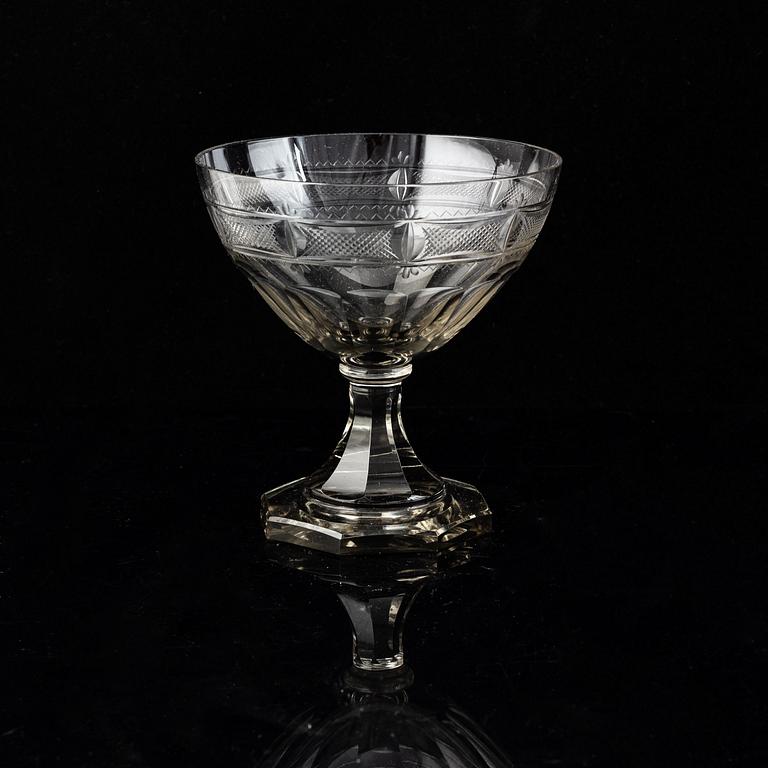 Gerda Strömberg, an early 20th century 37-pcs glass servis "Hörningsholm", Strömbergshyttan, Sweden.