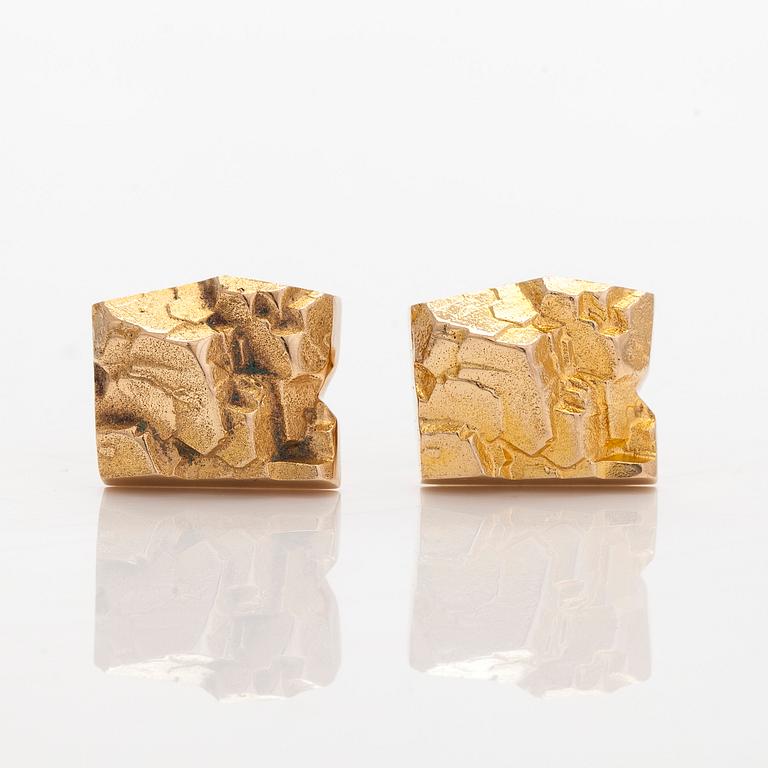 Björn Weckström, manschettknappar "Klippiga bergen", 14K guld. Lapponia 1970.