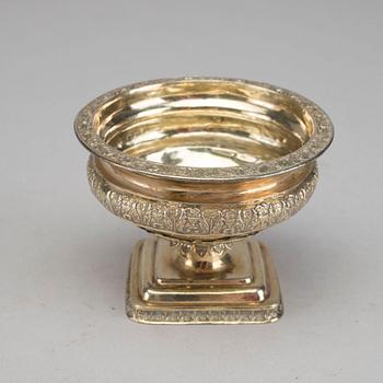 SALT CELLARS, RUSSIAN, 2 silver, 1800s.