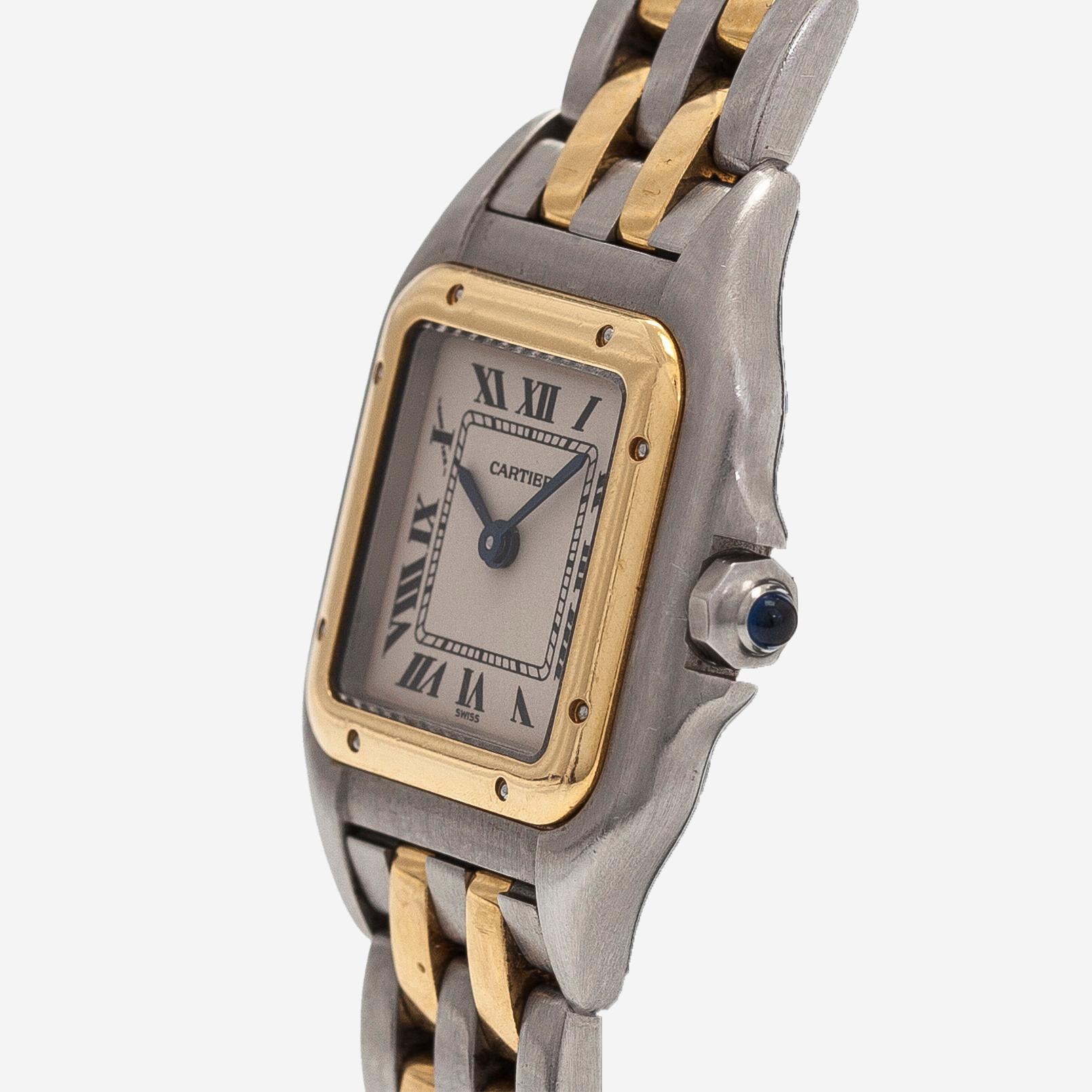 Cartier, ”Panthère”, rannekello, 21 x 21 mm, kultaa/terästä, kvartsi.