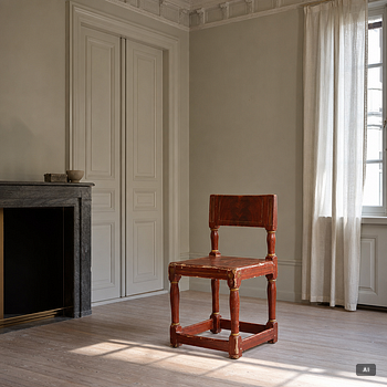 Chairs, three pieces, folk art, 17th/18th century.