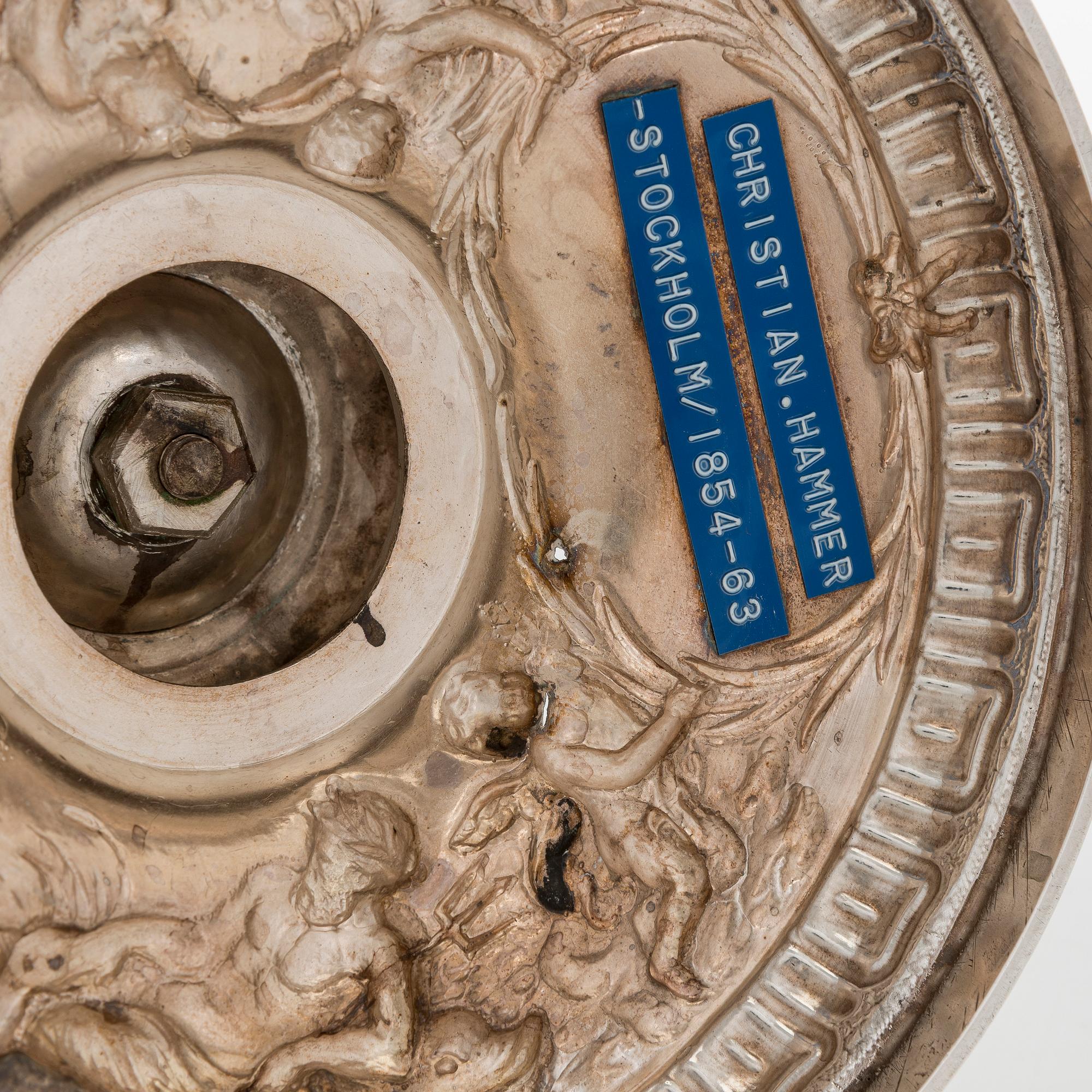 Christian Hammer, kandelabrar, ett par, silver, Stockholm 1854-1863.