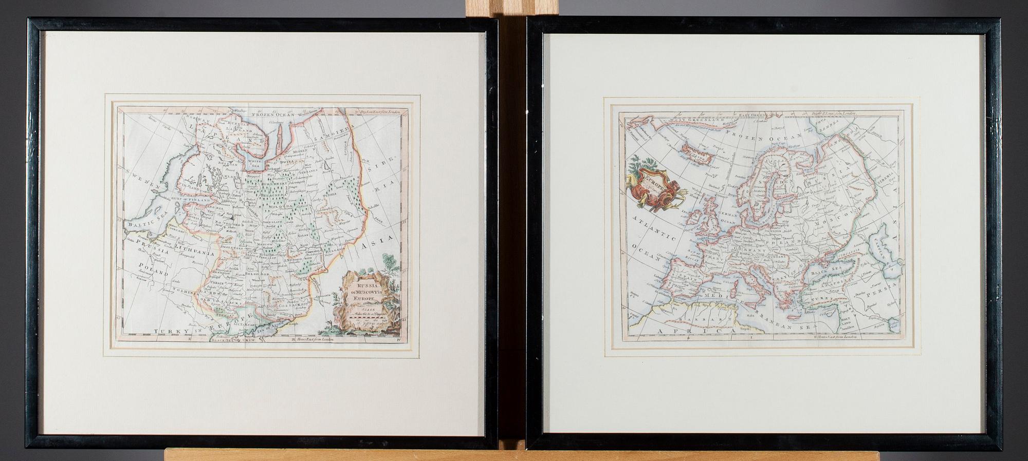 KARTOR, 2 st, 1800-tal, Europa och Ryssland.