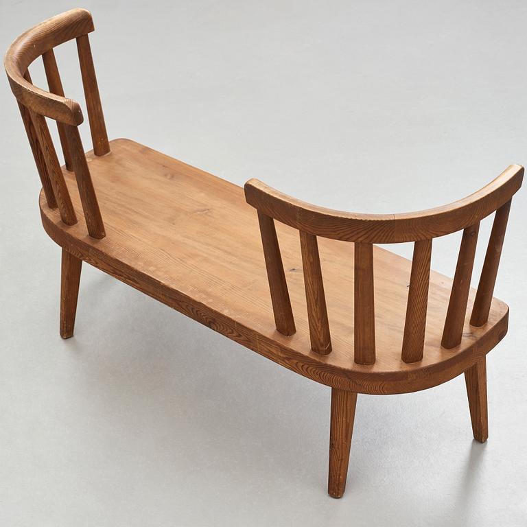 Axel Einar Hjorth, a stained pine sofa, "Utö", Nordiska Kompaniet, Sweden 1930's.