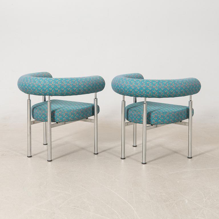 Johannes Foersom & Peter Hiort-Lorentzen, a pair of "Cobra" armchairs, Erik Jørgensen Furniture Factory, Denmark 1990s.