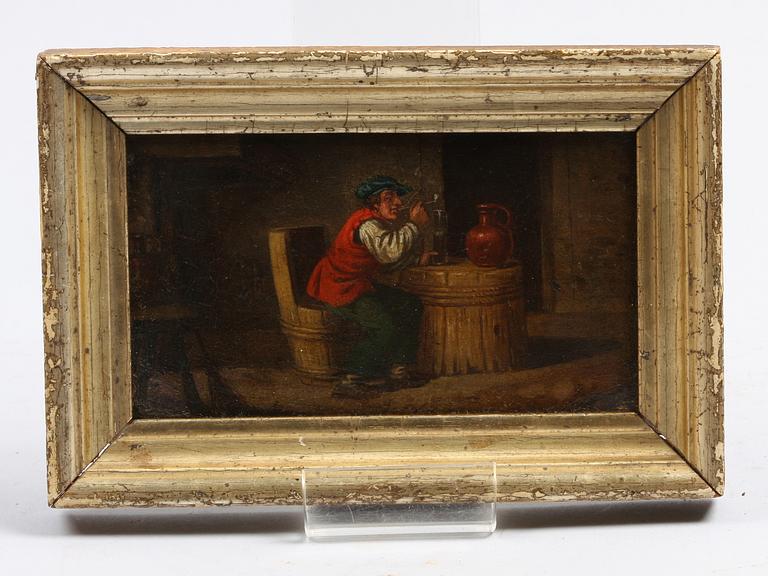 OKÄND KONSTNÄR, olja på pannå, 1700/1800-tal.