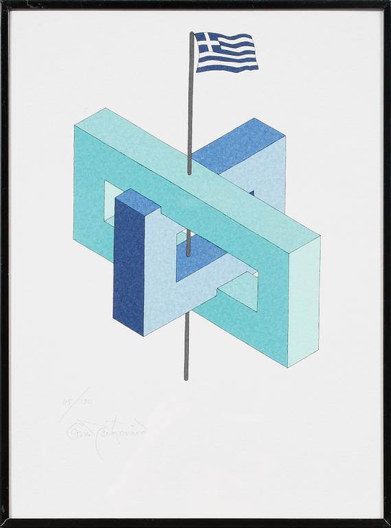 OSCAR REUTERSVÄRD, 15 st, mapp av färglitografier, signerade och numrerade.