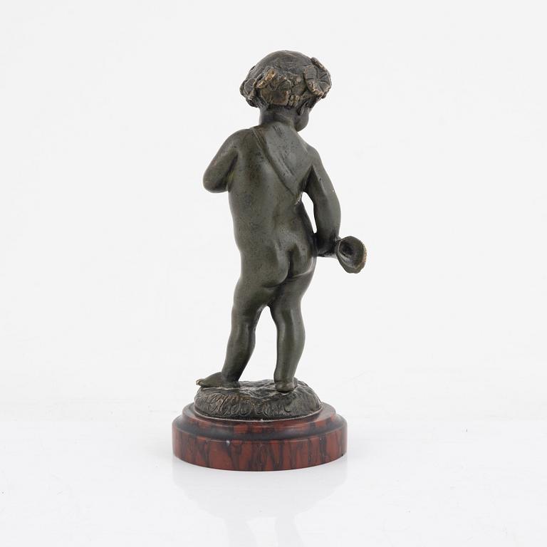 A bronze bacchic putto after Claude Michel Clodion (1738-1814), 19th century.