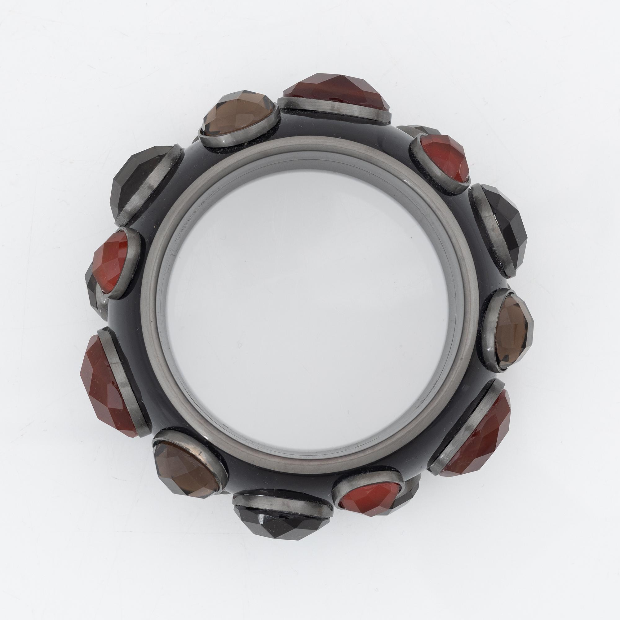 Bottega Veneta, a enamel and glass bangle.