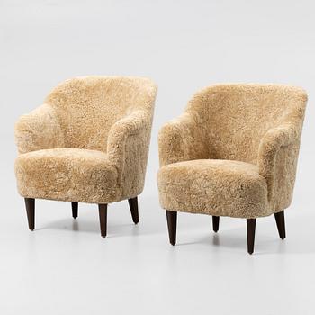 Armchairs, a pair, Swedish Modern, 1940s.