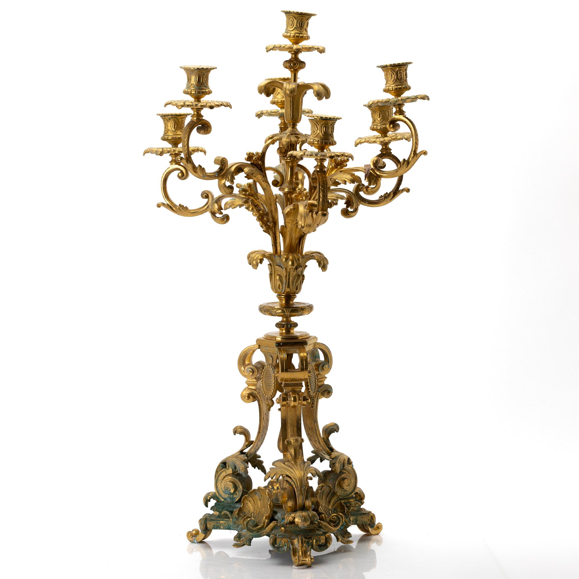 Kandelaber, rokokostil, 1800-tal.