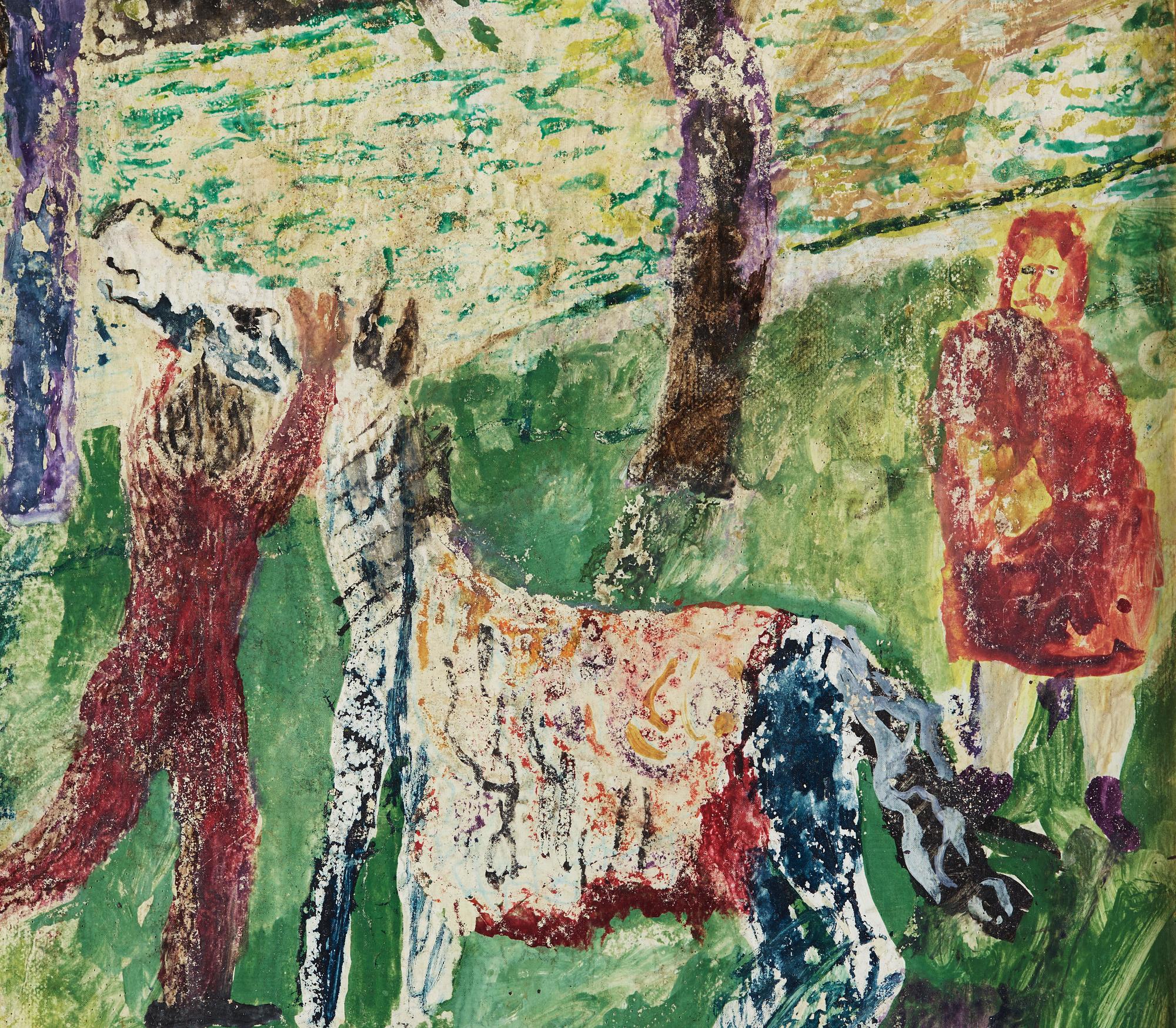 SVEN ERIXON, mixed media on greaseproof paper on canvas.