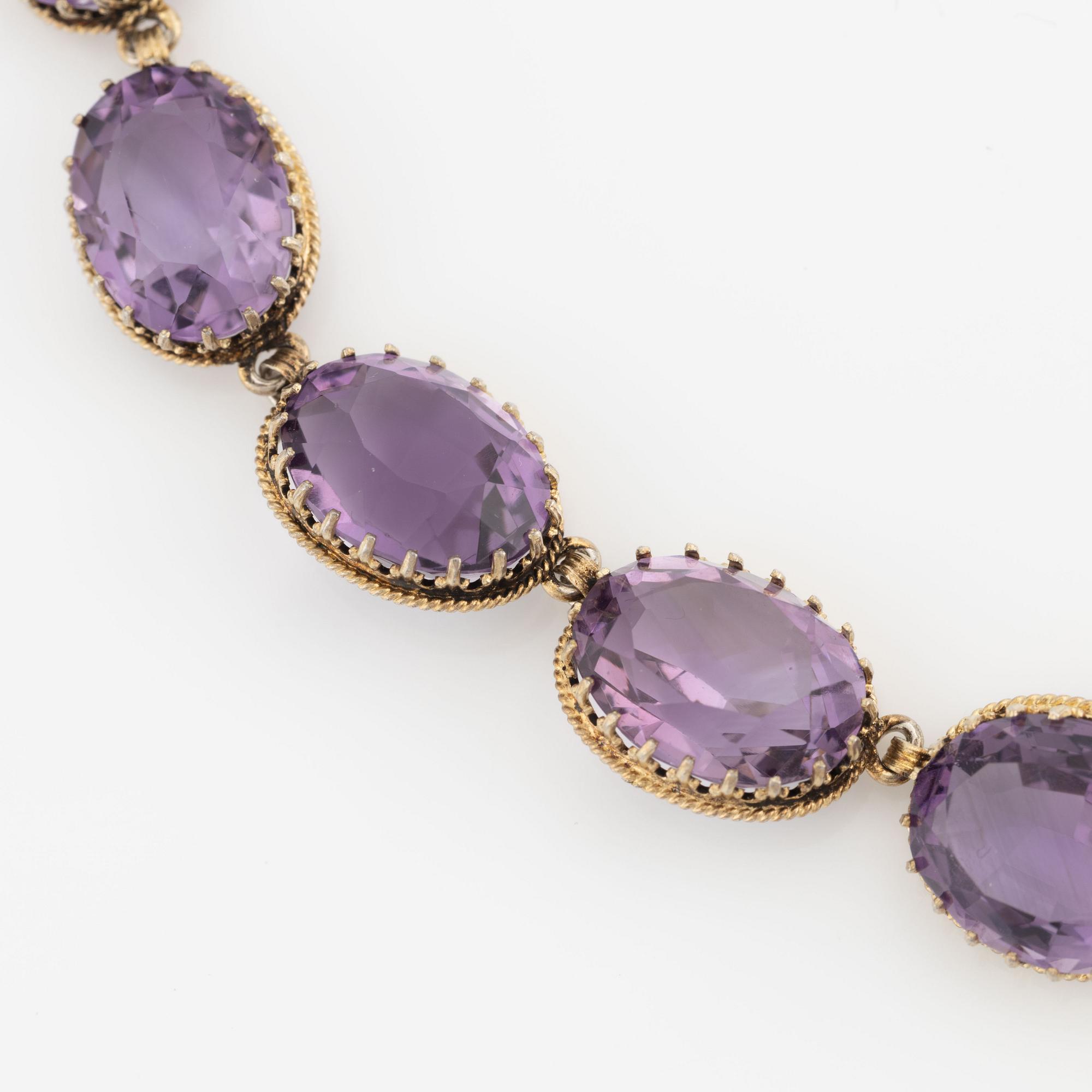 Necklace, rivière with amethysts.
