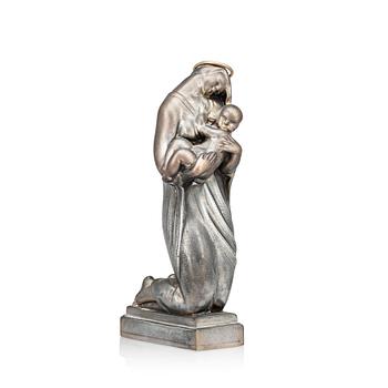 Thorwald Alef, a part gilt pewter sculpture 'Madonna and child', Firma Svenskt Tenn, Stockholm 1975.