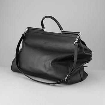 Dolce & Gabbana, a black leather weekend bag.