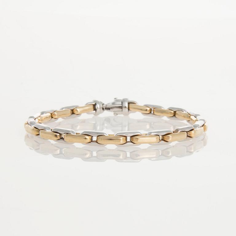 ARMBAND, tvåfärgsguld, 14K guld, Italien. Vikt 14,4 g.