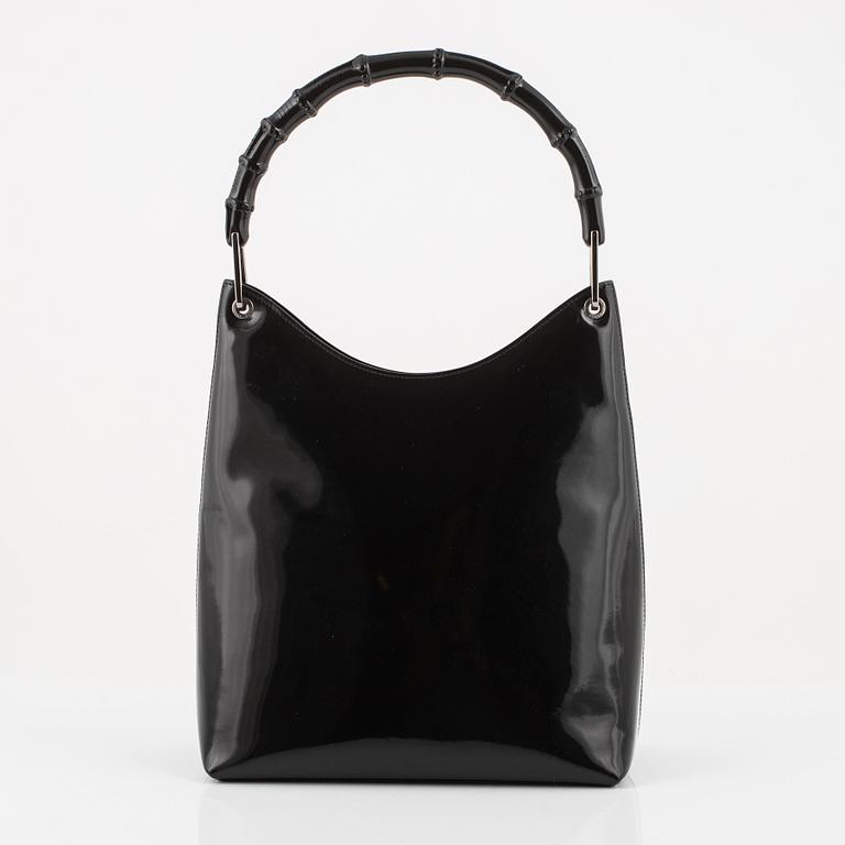 Gucci, a black leather 'Bamboo' bag.