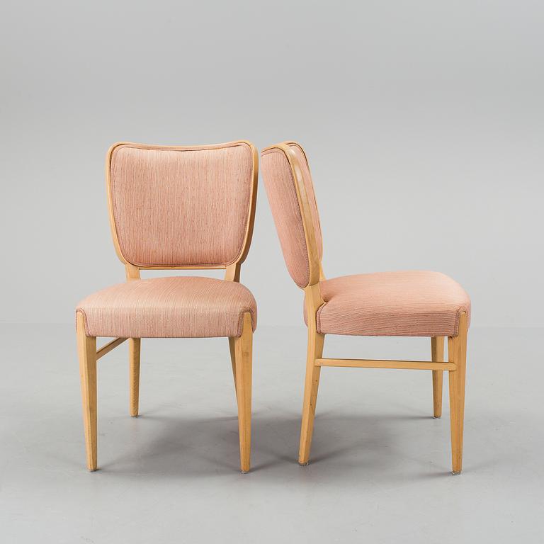 CARL-AXEL ACKING, attributed to. Eight beech chairs from Nordiska Kompaniet, mid 20th Century.