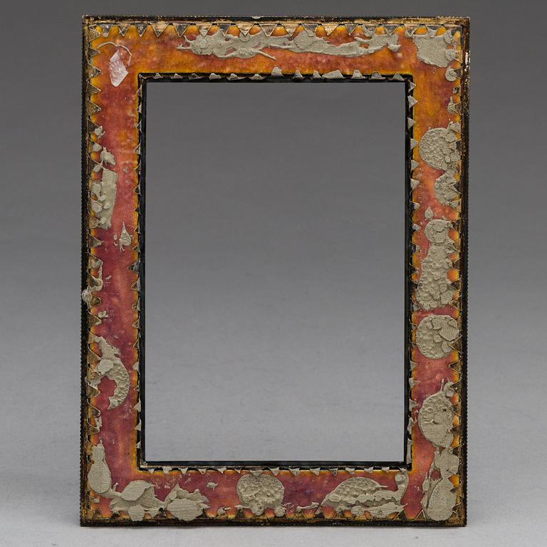 Fabergé, Photo frame front, enamel and silver, maker's mark presumably of Hjalmar Armfelt. St. Petersburg 1908-17.