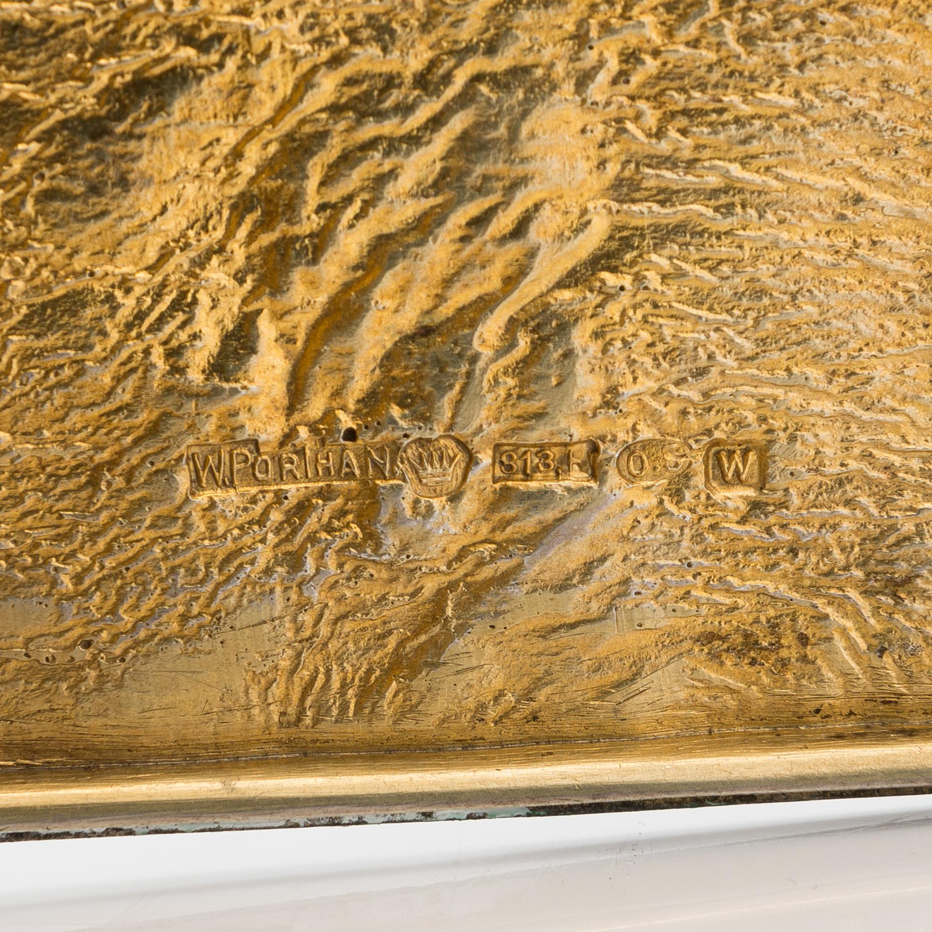 Ville (Wilhelm) Porthan, sigarrettetui, silver, Viborg 1919.