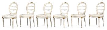 Six Gustavian chairs.