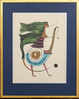 MAX WALTER SVANBERG, a signed hand coloured silkscreen.