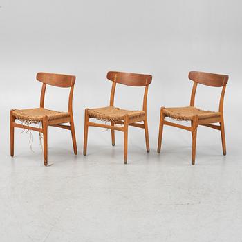 Hans J. Wegner, five 'Spisestolen/CH-23", Ljungströms Möbler, Mariestad, 1960's/70's.